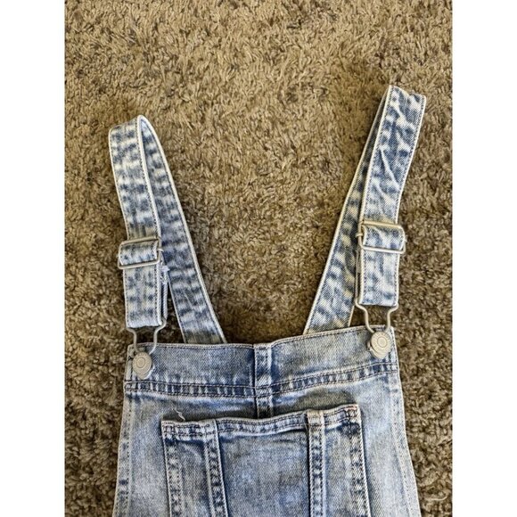 OLD NAVY Denim Acid Wash Overalls Straight Leg Workwear Y2K 90s Retro Casual 6 - Picture 10 of 12